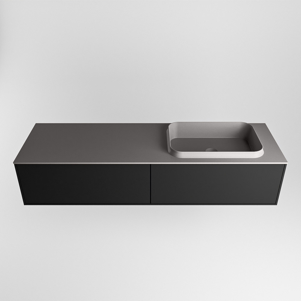 MONDIAZ ERIN 150cm mueble de baño color Urban 2 cajones. Lavabo RIDGE Derecho 1 orificio color Dark Grey. 5 MONDIAZ ERIN 150cm mueble de baño color Urban 2 cajones. Lavabo RIDGE Derecho 1 orificio color Dark Grey. - Imagen 5