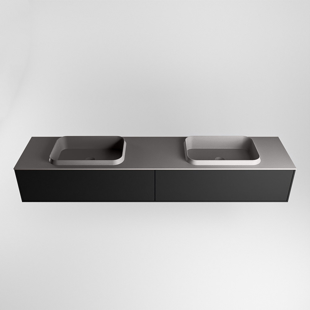 MONDIAZ ERIN 200cm mueble de baño color Urban 2 cajones. Lavabo RIDGE Doble 2 orificios color Dark Grey. 5 MONDIAZ ERIN 200cm mueble de baño color Urban 2 cajones. Lavabo RIDGE Doble 2 orificios color Dark Grey. - Imagen 5