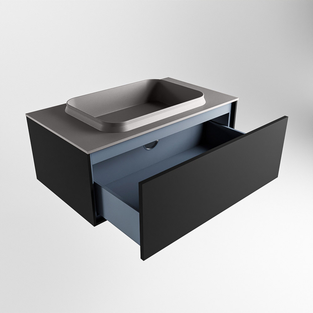 MONDIAZ ERIN 80cm mueble de baño color Urban 1 cajón. Lavabo RIDGE Centro sin orificio color Dark Grey. 6 MONDIAZ ERIN 80cm mueble de baño color Urban 1 cajón. Lavabo RIDGE Centro sin orificio color Dark Grey. - Imagen 6