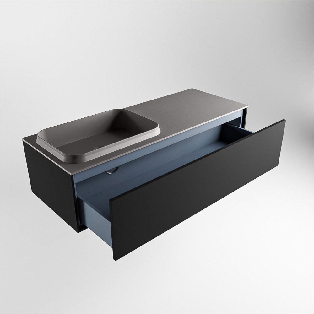 MONDIAZ ERIN 120cm mueble de baño color Urban 1 cajón. Lavabo RIDGE Izquierda sin orificio color Dark Grey. 6 MONDIAZ ERIN 120cm mueble de baño color Urban 1 cajón. Lavabo RIDGE Izquierda sin orificio color Dark Grey. - Imagen 6