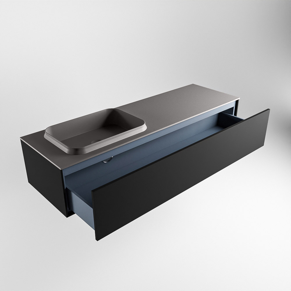 MONDIAZ ERIN 150cm mueble de baño color Urban 1 cajón. Lavabo RIDGE Izquierda sin orificio color Dark Grey. 6 MONDIAZ ERIN 150cm mueble de baño color Urban 1 cajón. Lavabo RIDGE Izquierda sin orificio color Dark Grey. - Imagen 6
