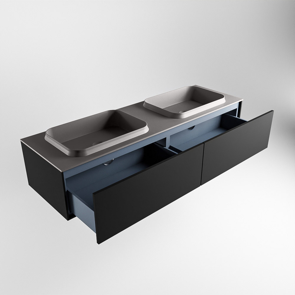 MONDIAZ ERIN 150cm mueble de baño color Urban 2 cajones. Lavabo RIDGE Doble 2 orificios color Dark Grey. 6 MONDIAZ ERIN 150cm mueble de baño color Urban 2 cajones. Lavabo RIDGE Doble 2 orificios color Dark Grey. - Imagen 6