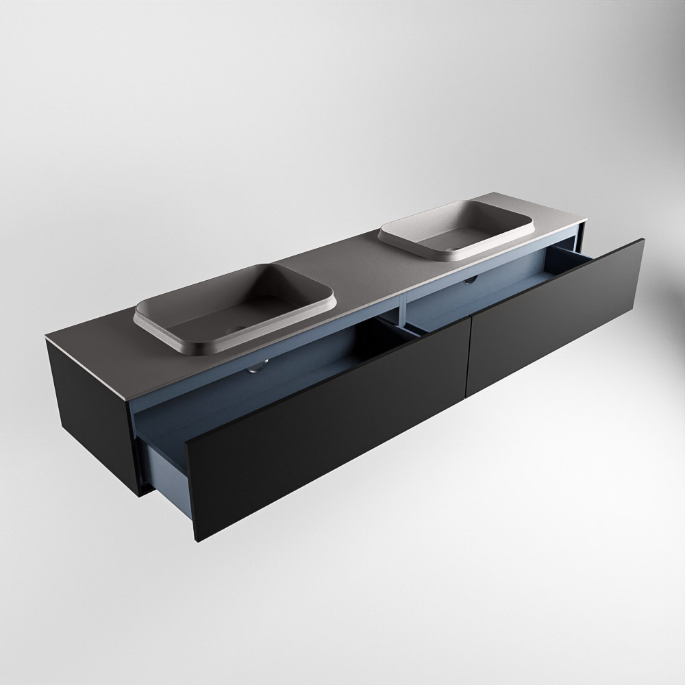MONDIAZ ERIN 200cm mueble de baño color Urban 2 cajones. Lavabo RIDGE Doble 2 orificios color Dark Grey. 6 MONDIAZ ERIN 200cm mueble de baño color Urban 2 cajones. Lavabo RIDGE Doble 2 orificios color Dark Grey. - Imagen 6