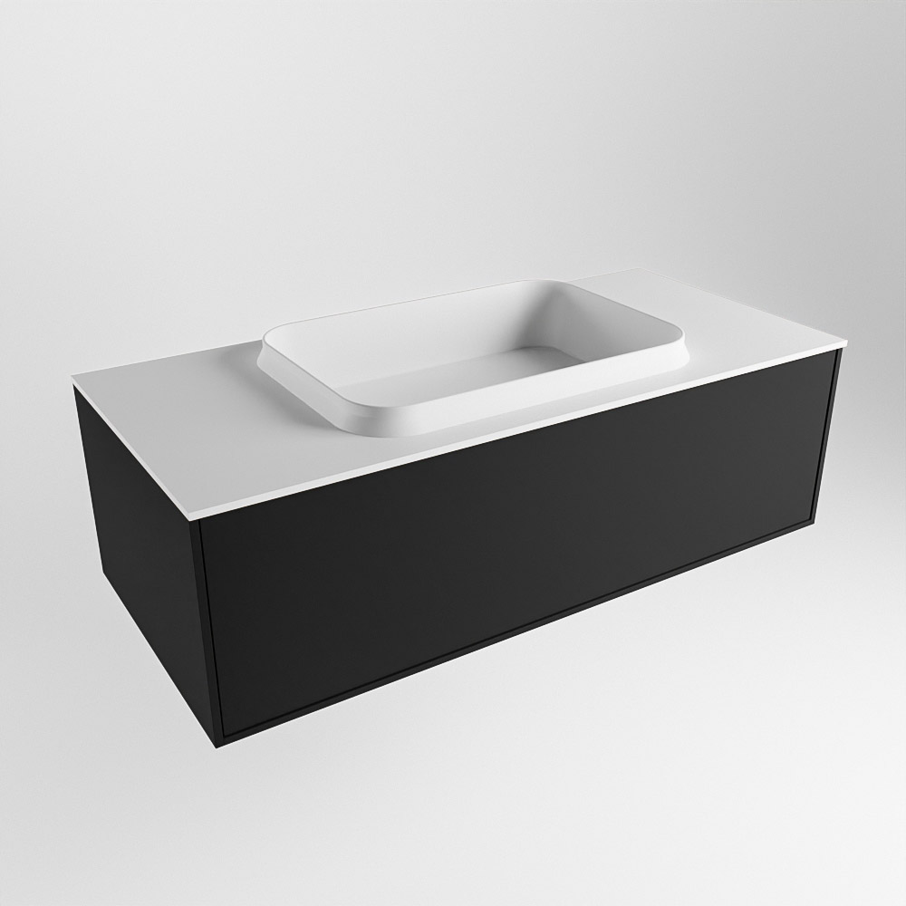 MONDIAZ ERIN 100cm mueble de baño color Urban 1 cajón. Lavabo RIDGE Centro sin orificio color Talc. 4 MONDIAZ ERIN 100cm mueble de baño color Urban 1 cajón. Lavabo RIDGE Centro sin orificio color Talc. - Imagen 4