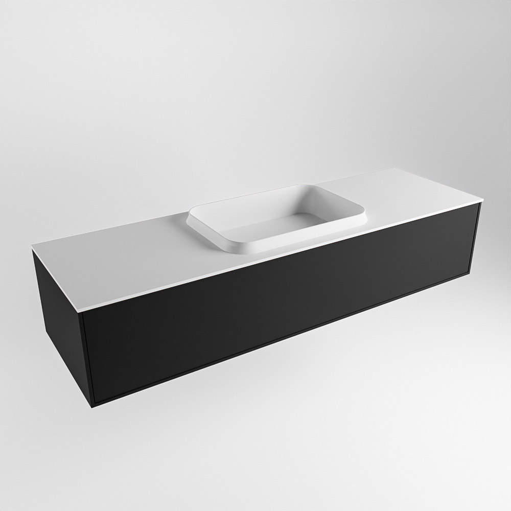 MONDIAZ ERIN 150cm mueble de baño color Urban 1 cajón. Lavabo RIDGE Centro sin orificio color Talc. 4 MONDIAZ ERIN 150cm mueble de baño color Urban 1 cajón. Lavabo RIDGE Centro sin orificio color Talc. - Imagen 4