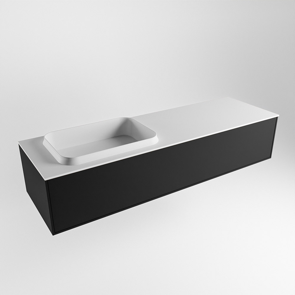 MONDIAZ ERIN 150cm mueble de baño color Urban 1 cajón. Lavabo RIDGE Izquierda sin orificio color Talc. 4 MONDIAZ ERIN 150cm mueble de baño color Urban 1 cajón. Lavabo RIDGE Izquierda sin orificio color Talc. - Imagen 4
