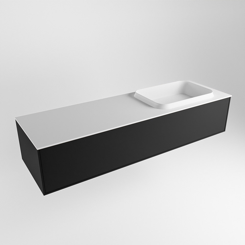 MONDIAZ ERIN 150cm mueble de baño color Urban 1 cajón. Lavabo RIDGE Derecho 1 orificio color Talc. 4 MONDIAZ ERIN 150cm mueble de baño color Urban 1 cajón. Lavabo RIDGE Derecho 1 orificio color Talc. - Imagen 4