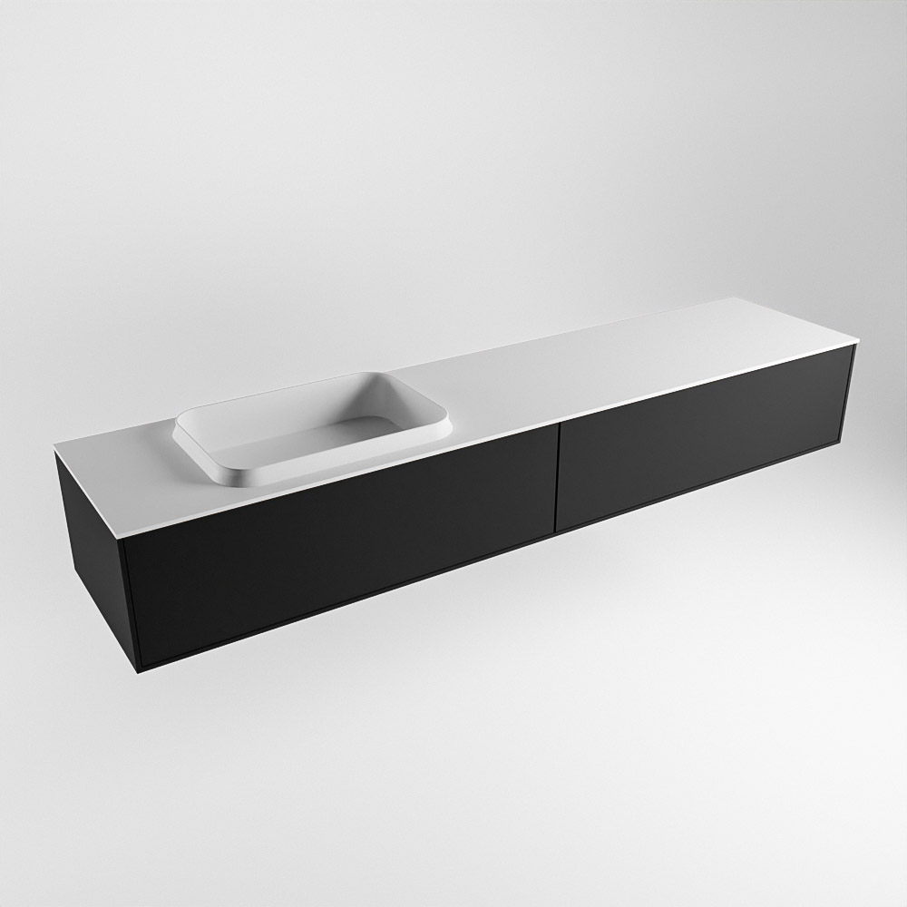 MONDIAZ ERIN 200cm mueble de baño color Urban 2 cajones. Lavabo RIDGE Izquierda sin orificio color Talc. 4 MONDIAZ ERIN 200cm mueble de baño color Urban 2 cajones. Lavabo RIDGE Izquierda sin orificio color Talc. - Imagen 4
