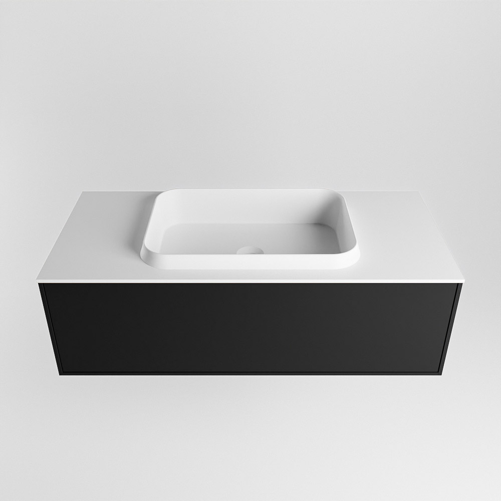 MONDIAZ ERIN 100cm mueble de baño color Urban 1 cajón. Lavabo RIDGE Centro sin orificio color Talc. 5 MONDIAZ ERIN 100cm mueble de baño color Urban 1 cajón. Lavabo RIDGE Centro sin orificio color Talc. - Imagen 5