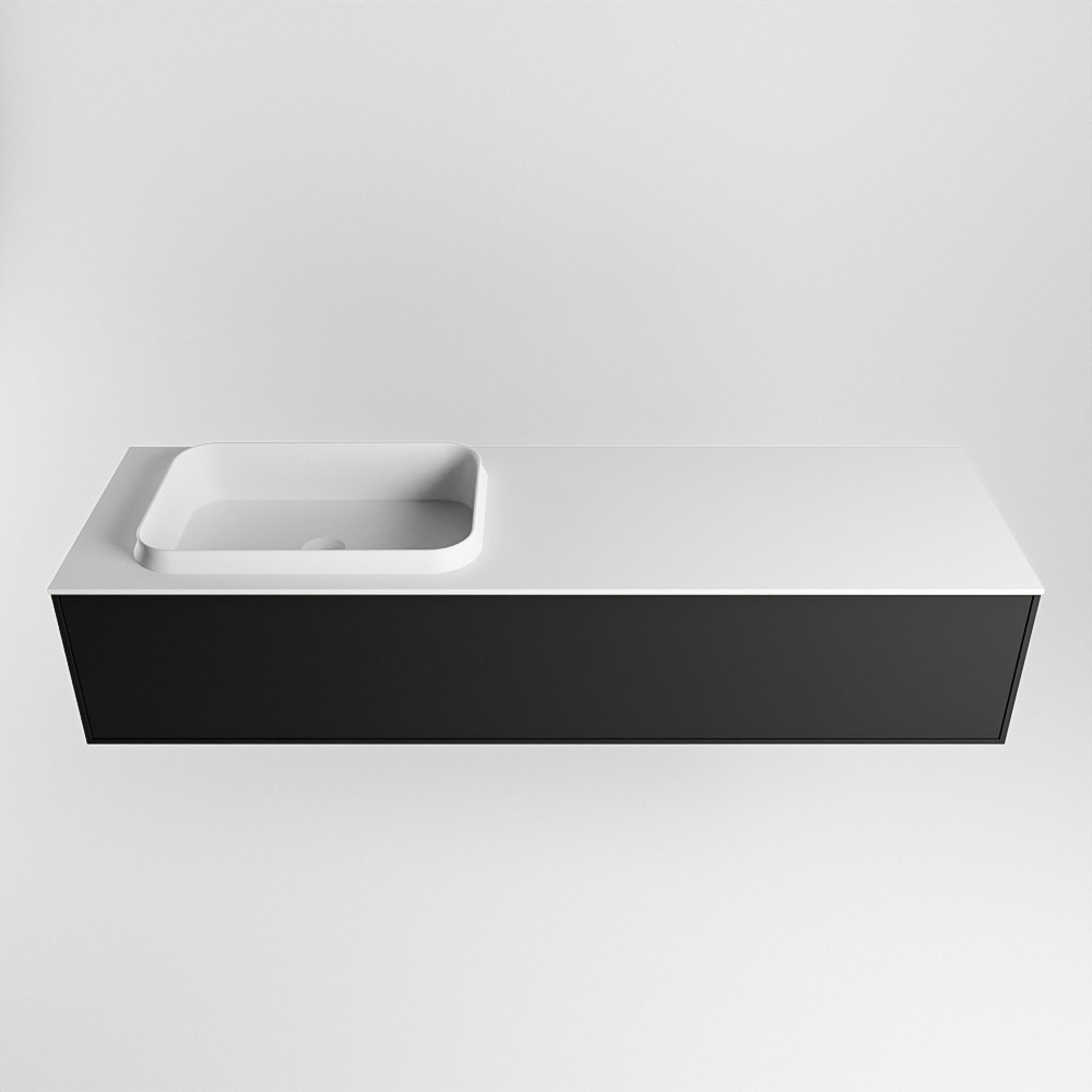 MONDIAZ ERIN 150cm mueble de baño color Urban 1 cajón. Lavabo RIDGE Izquierda sin orificio color Talc. 5 MONDIAZ ERIN 150cm mueble de baño color Urban 1 cajón. Lavabo RIDGE Izquierda sin orificio color Talc. - Imagen 5