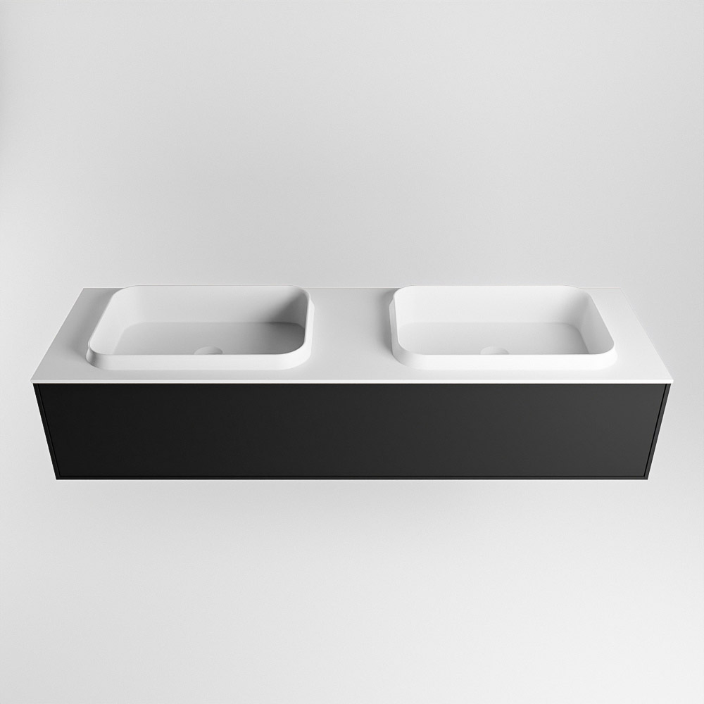 MONDIAZ ERIN 150cm mueble de baño color Urban 1 cajón. Lavabo RIDGE Doble 2 orificios color Talc. 5 MONDIAZ ERIN 150cm mueble de baño color Urban 1 cajón. Lavabo RIDGE Doble 2 orificios color Talc. - Imagen 5