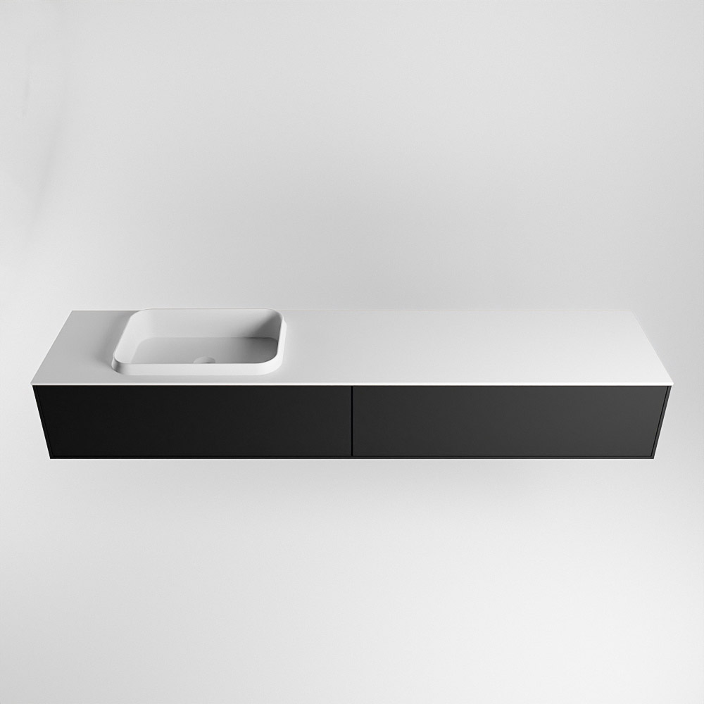 MONDIAZ ERIN 200cm mueble de baño color Urban 2 cajones. Lavabo RIDGE Izquierda sin orificio color Talc. 5 MONDIAZ ERIN 200cm mueble de baño color Urban 2 cajones. Lavabo RIDGE Izquierda sin orificio color Talc. - Imagen 5