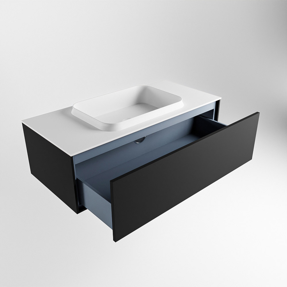 MONDIAZ ERIN 100cm mueble de baño color Urban 1 cajón. Lavabo RIDGE Centro sin orificio color Talc. 6 MONDIAZ ERIN 100cm mueble de baño color Urban 1 cajón. Lavabo RIDGE Centro sin orificio color Talc. - Imagen 6