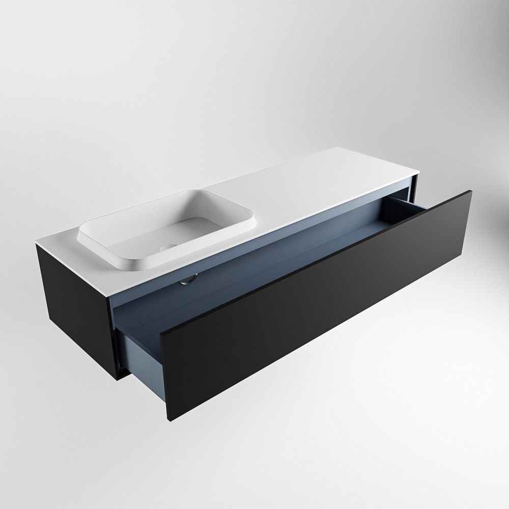 MONDIAZ ERIN 150cm mueble de baño color Urban 1 cajón. Lavabo RIDGE Izquierda sin orificio color Talc. 6 MONDIAZ ERIN 150cm mueble de baño color Urban 1 cajón. Lavabo RIDGE Izquierda sin orificio color Talc. - Imagen 6