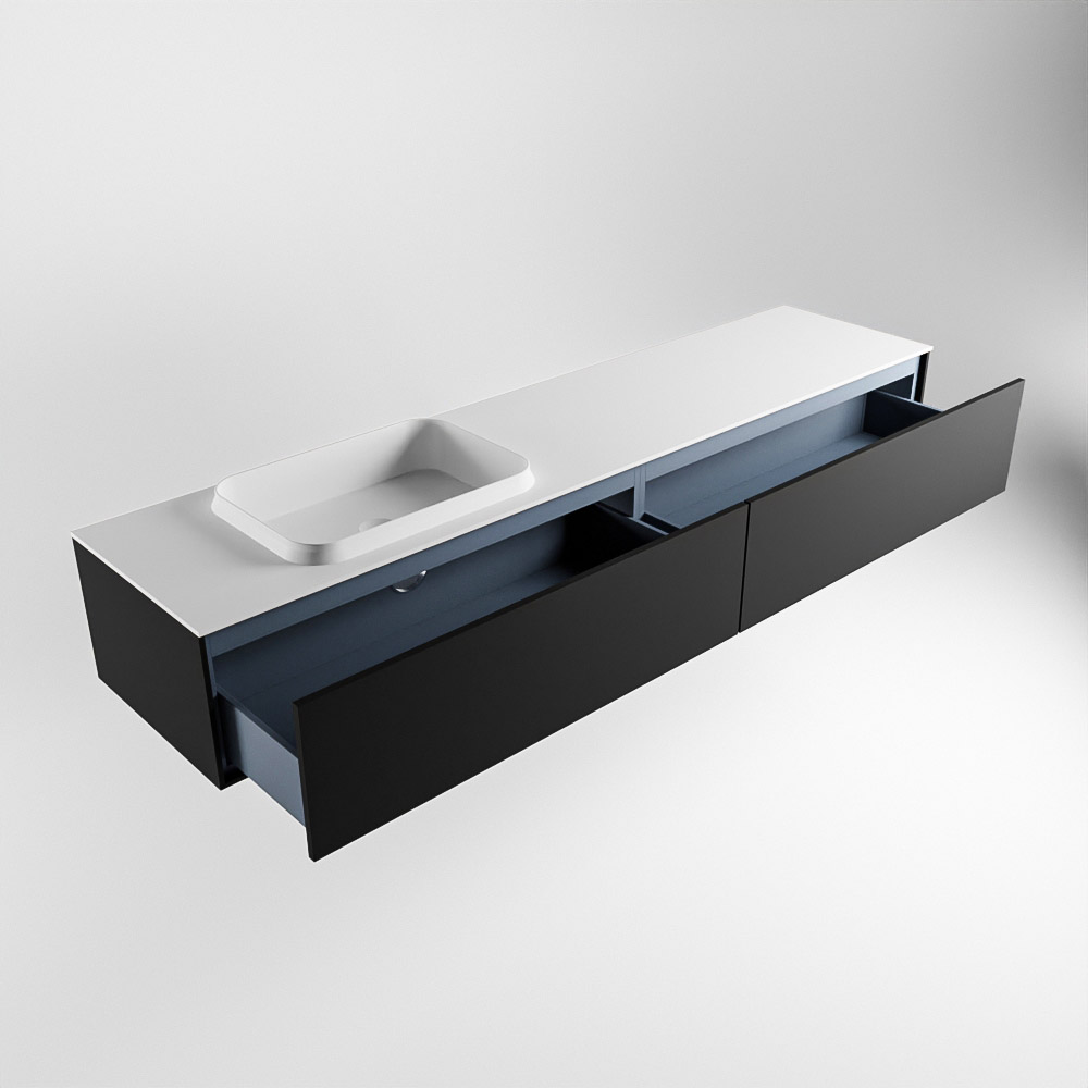 MONDIAZ ERIN 200cm mueble de baño color Urban 2 cajones. Lavabo RIDGE Izquierda sin orificio color Talc. 6 MONDIAZ ERIN 200cm mueble de baño color Urban 2 cajones. Lavabo RIDGE Izquierda sin orificio color Talc. - Imagen 6