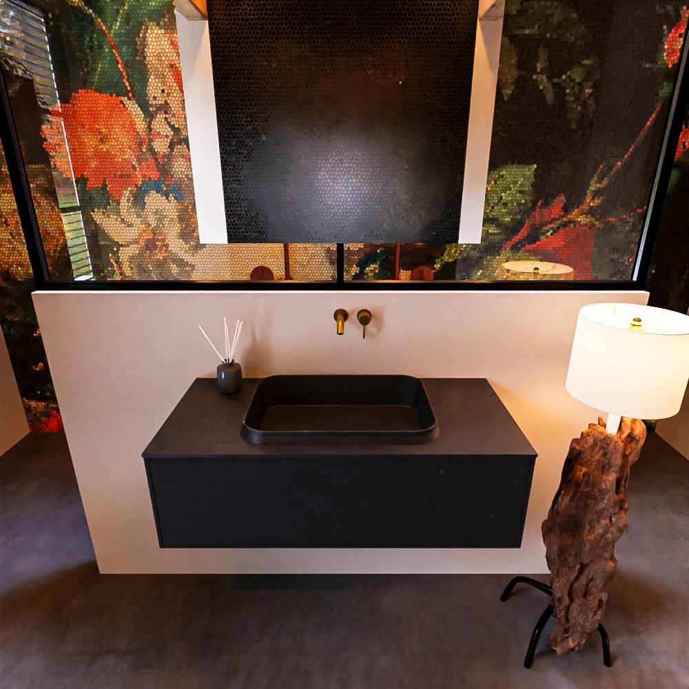 MONDIAZ ERIN 100cm mueble de baño color Urban 1 cajón. Lavabo RIDGE Centro sin orificio color Urban. 3 MONDIAZ ERIN 100cm mueble de baño color Urban 1 cajón. Lavabo RIDGE Centro sin orificio color Urban. - Imagen 3