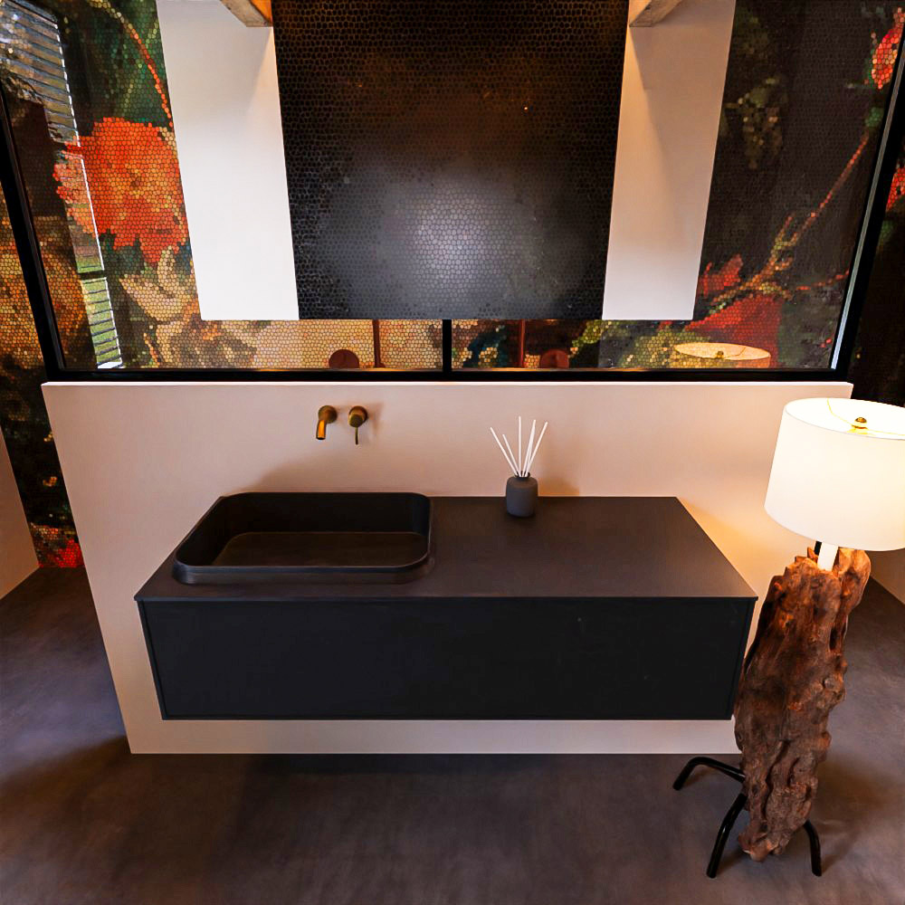 MONDIAZ ERIN 120cm mueble de baño color Urban 1 cajón. Lavabo RIDGE Izquierda sin orificio color Urban. 3 MONDIAZ ERIN 120cm mueble de baño color Urban 1 cajón. Lavabo RIDGE Izquierda sin orificio color Urban. - Imagen 3