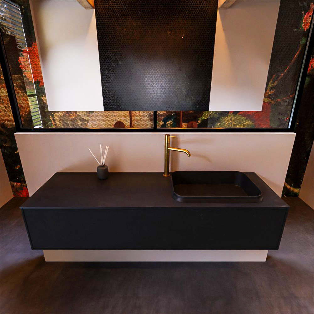 MONDIAZ ERIN 150cm mueble de baño color Urban 1 cajón. Lavabo RIDGE Derecho 1 orificio color Urban. 3 MONDIAZ ERIN 150cm mueble de baño color Urban 1 cajón. Lavabo RIDGE Derecho 1 orificio color Urban. - Imagen 3