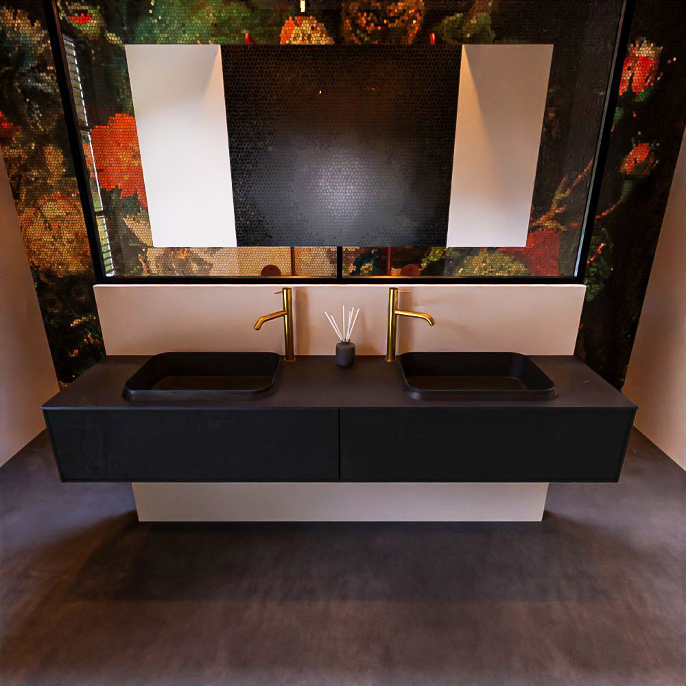 MONDIAZ ERIN 200cm mueble de baño color Urban 2 cajones. Lavabo RIDGE Doble 2 orificios color Urban. 3 MONDIAZ ERIN 200cm mueble de baño color Urban 2 cajones. Lavabo RIDGE Doble 2 orificios color Urban. - Imagen 3
