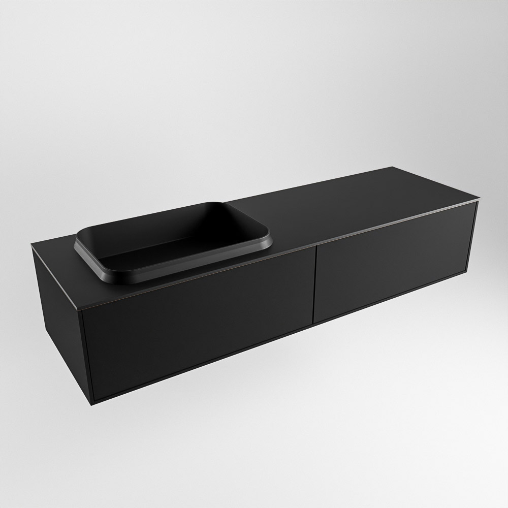 MONDIAZ ERIN 150cm mueble de baño color Urban 2 cajones. Lavabo RIDGE Izquierda 1 orificio color Urban. 4 MONDIAZ ERIN 150cm mueble de baño color Urban 2 cajones. Lavabo RIDGE Izquierda 1 orificio color Urban. - Imagen 4