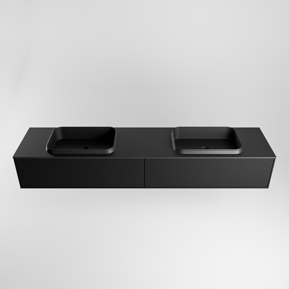 MONDIAZ ERIN 200cm mueble de baño color Urban 2 cajones. Lavabo RIDGE Doble sin orificio color Urban. 5 MONDIAZ ERIN 200cm mueble de baño color Urban 2 cajones. Lavabo RIDGE Doble sin orificio color Urban. - Imagen 5