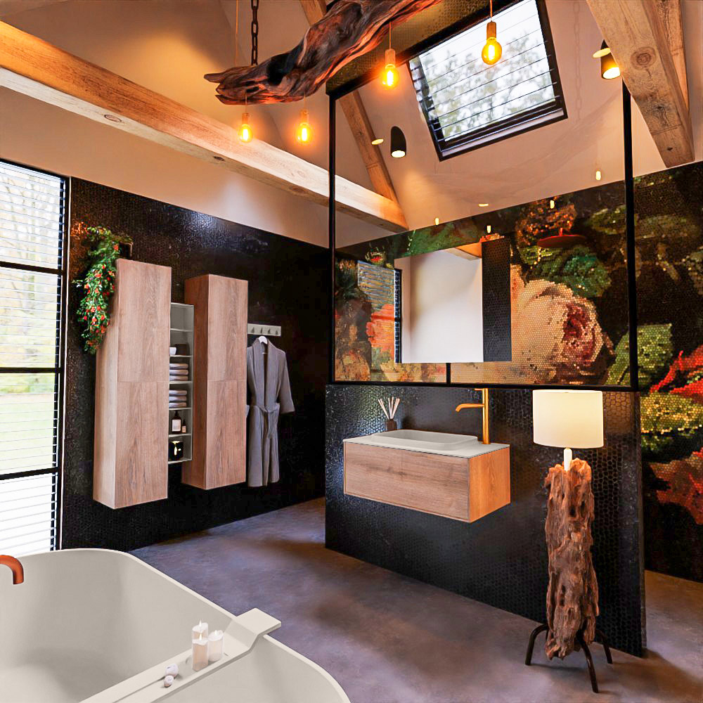 MONDIAZ ERIN 80cm mueble de baño color Washed Oak 1 cajón. Lavabo RIDGE Centro 1 orificio color Linen. 2 MONDIAZ ERIN 80cm mueble de baño color Washed Oak 1 cajón. Lavabo RIDGE Centro 1 orificio color Linen. - Imagen 2