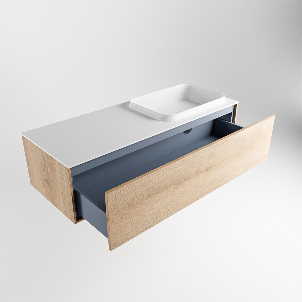 MONDIAZ ERIN 120cm mueble de baño color Washed Oak 1 cajón. Lavabo RIDGE Derecho 1 orificio color Talc. 6 MONDIAZ ERIN 120cm mueble de baño color Washed Oak 1 cajón. Lavabo RIDGE Derecho 1 orificio color Talc. - Imagen 6