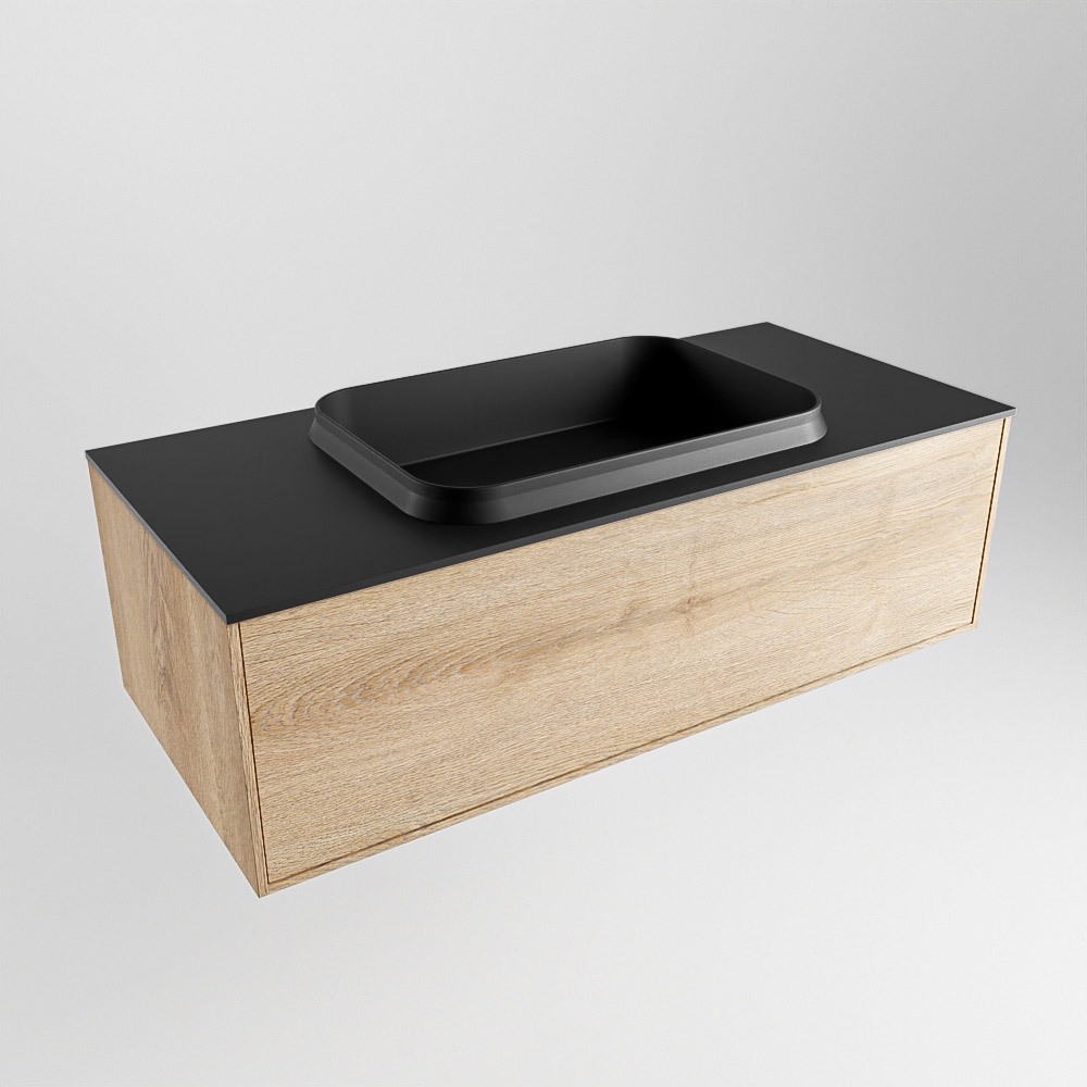 MONDIAZ ERIN 100cm mueble de baño color Washed Oak 1 cajón. Lavabo RIDGE Centro sin orificio color Urban. 4 MONDIAZ ERIN 100cm mueble de baño color Washed Oak 1 cajón. Lavabo RIDGE Centro sin orificio color Urban. - Imagen 4