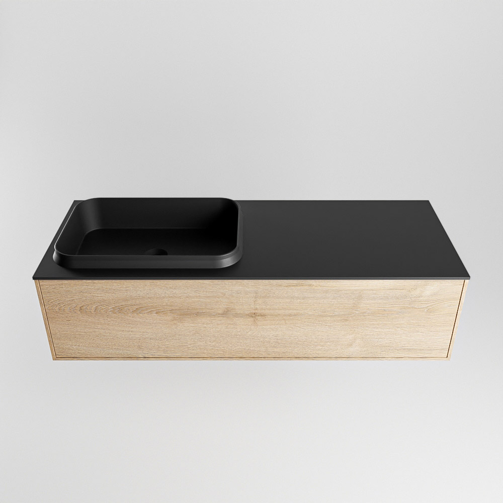 MONDIAZ ERIN 120cm mueble de baño color Washed Oak 1 cajón. Lavabo RIDGE Izquierda 1 orificio color Urban. 5 MONDIAZ ERIN 120cm mueble de baño color Washed Oak 1 cajón. Lavabo RIDGE Izquierda 1 orificio color Urban. - Imagen 5