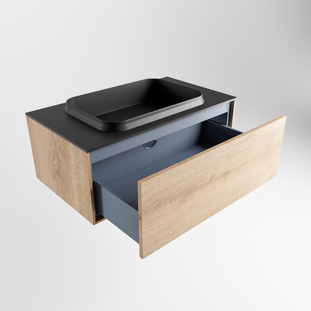 MONDIAZ ERIN 80cm mueble de baño color Washed Oak 1 cajón. Lavabo RIDGE Centro sin orificio color Urban. 6 MONDIAZ ERIN 80cm mueble de baño color Washed Oak 1 cajón. Lavabo RIDGE Centro sin orificio color Urban. - Imagen 6