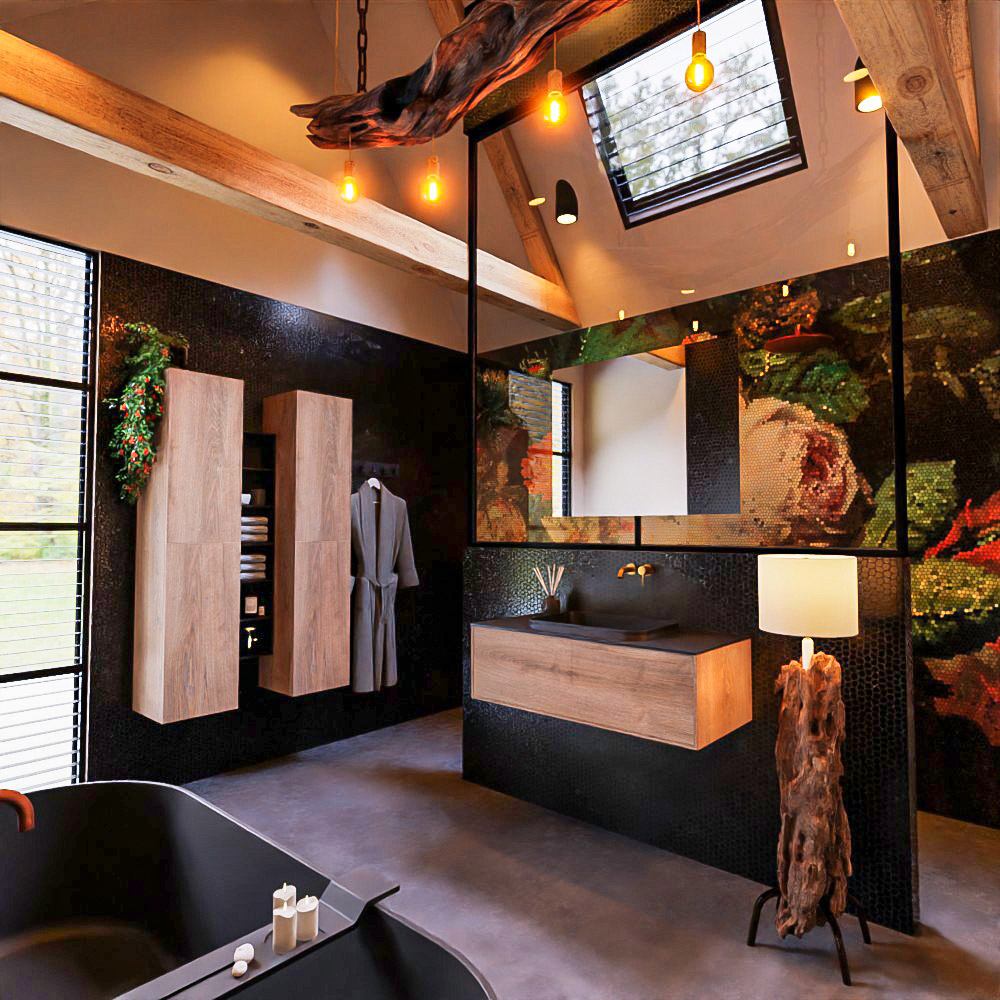 MONDIAZ ERIN 100cm mueble de baño color Washed Oak 1 cajón. Lavabo RIDGE Centro sin orificio color Urban. 2 MONDIAZ ERIN 100cm mueble de baño color Washed Oak 1 cajón. Lavabo RIDGE Centro sin orificio color Urban. - Imagen 2