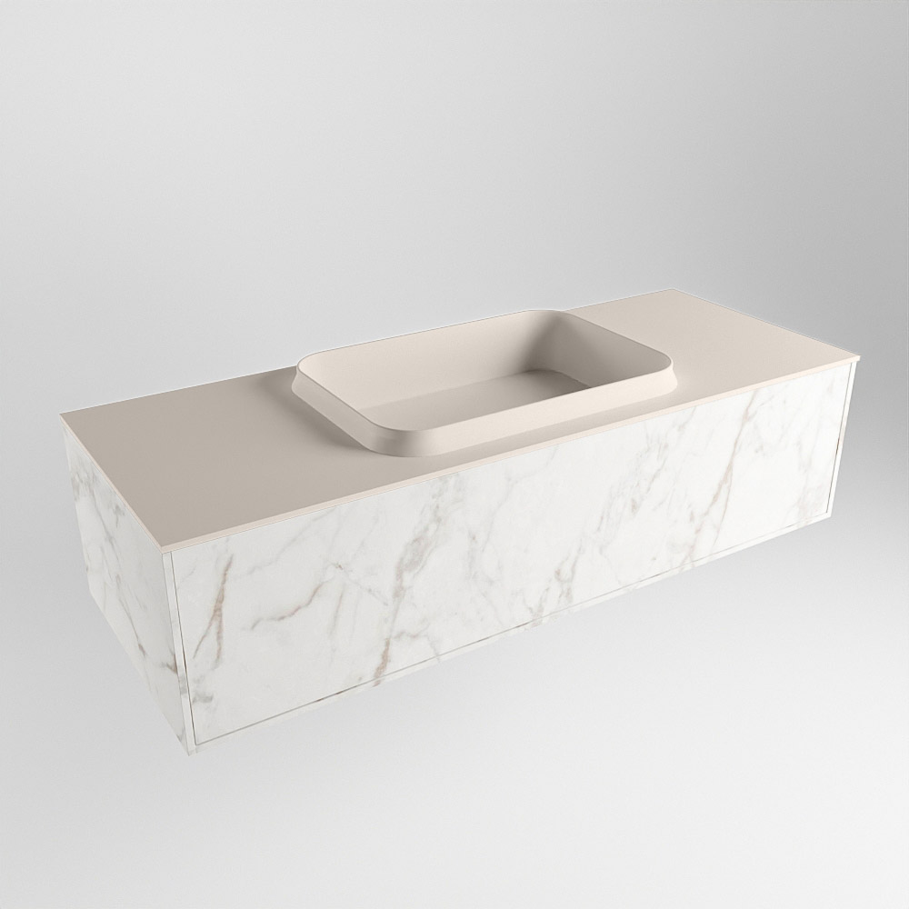 MONDIAZ ERIN 120cm mueble de baño color Carrara 1 cajón. Lavabo RIDGE Centro 1 orificio color Linen. 3 MONDIAZ ERIN 120cm mueble de baño color Carrara 1 cajón. Lavabo RIDGE Centro 1 orificio color Linen. - Imagen 3
