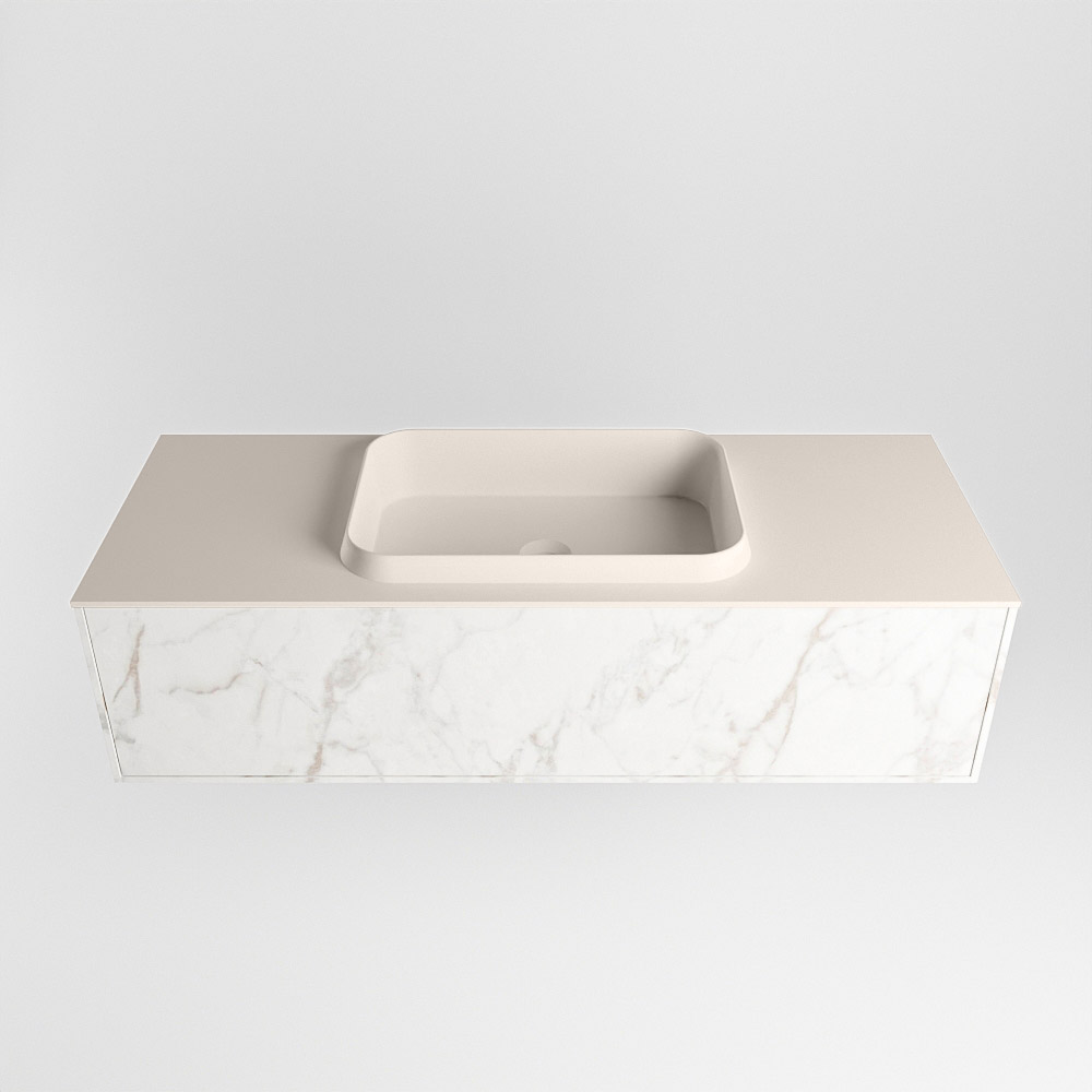 MONDIAZ ERIN 120cm mueble de baño color Carrara 1 cajón. Lavabo RIDGE Centro 1 orificio color Linen. 4 MONDIAZ ERIN 120cm mueble de baño color Carrara 1 cajón. Lavabo RIDGE Centro 1 orificio color Linen. - Imagen 4