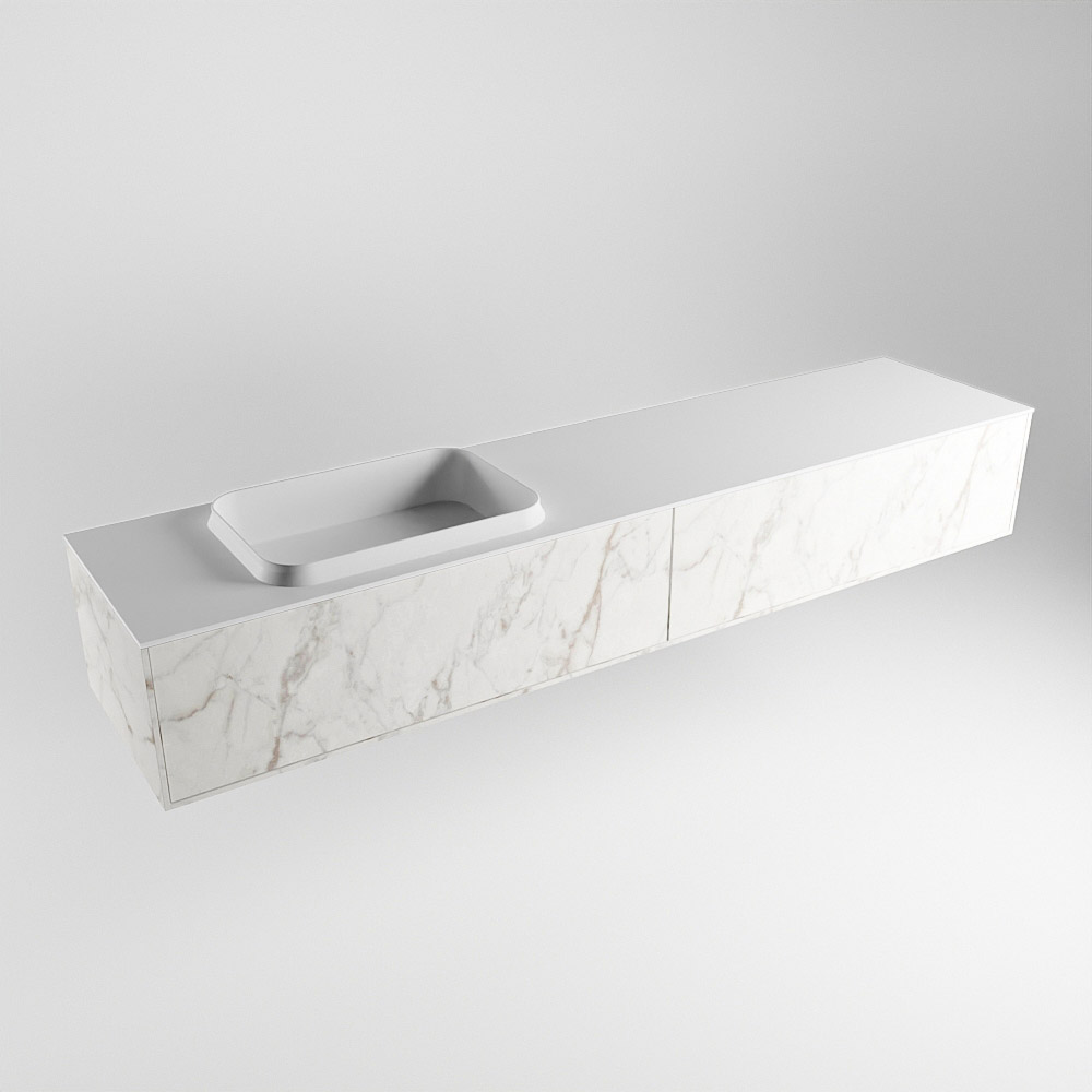 MONDIAZ ERIN 200cm mueble de baño color Carrara 2 cajones. Lavabo RIDGE Izquierda sin orificio color Talc. 3 MONDIAZ ERIN 200cm mueble de baño color Carrara 2 cajones. Lavabo RIDGE Izquierda sin orificio color Talc. - Imagen 3