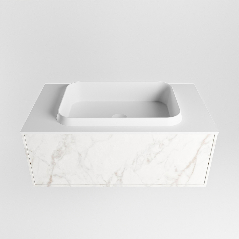 MONDIAZ ERIN 80cm mueble de baño color Carrara 1 cajón. Lavabo RIDGE Centro 1 orificio color Talc. 4 MONDIAZ ERIN 80cm mueble de baño color Carrara 1 cajón. Lavabo RIDGE Centro 1 orificio color Talc. - Imagen 4