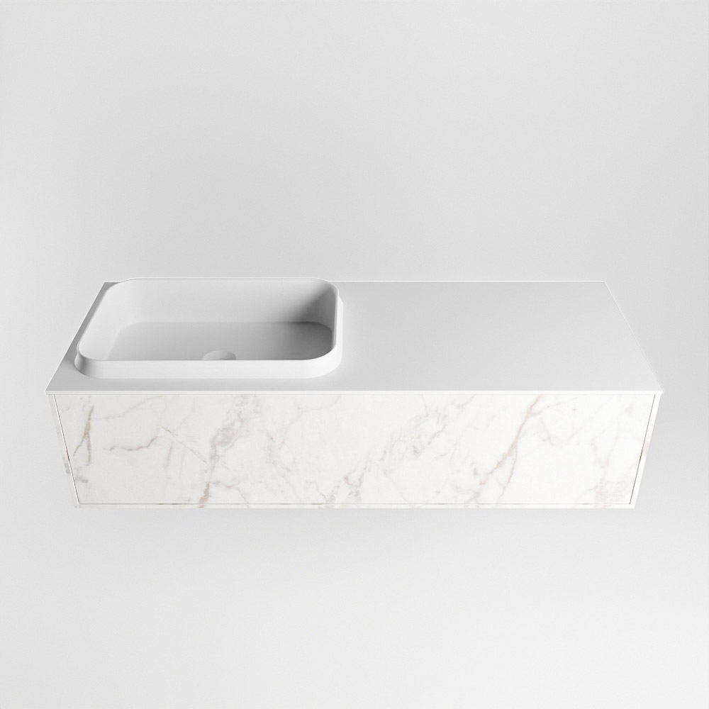 MONDIAZ ERIN 120cm mueble de baño color Carrara 1 cajón. Lavabo RIDGE Izquierda sin orificio color Talc. 4 MONDIAZ ERIN 120cm mueble de baño color Carrara 1 cajón. Lavabo RIDGE Izquierda sin orificio color Talc. - Imagen 4