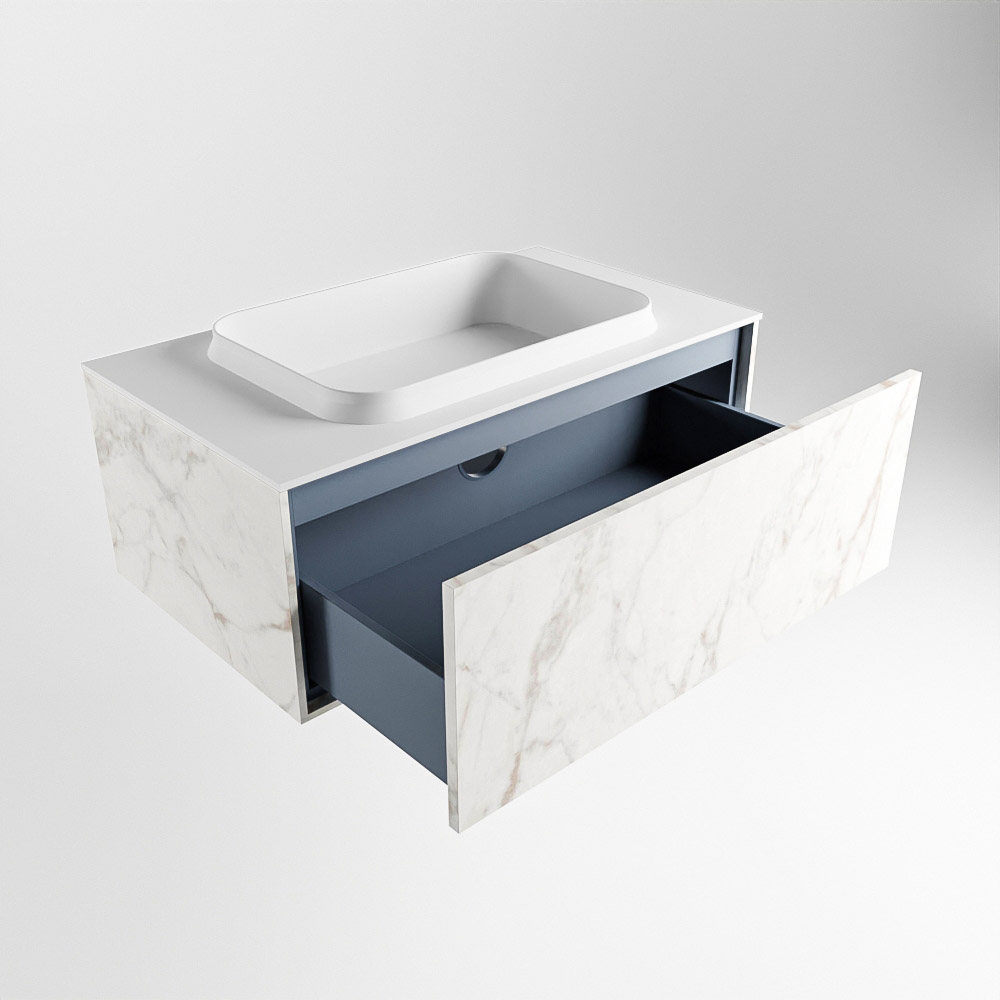 MONDIAZ ERIN 80cm mueble de baño color Carrara 1 cajón. Lavabo RIDGE Centro 1 orificio color Talc. 5 MONDIAZ ERIN 80cm mueble de baño color Carrara 1 cajón. Lavabo RIDGE Centro 1 orificio color Talc. - Imagen 5