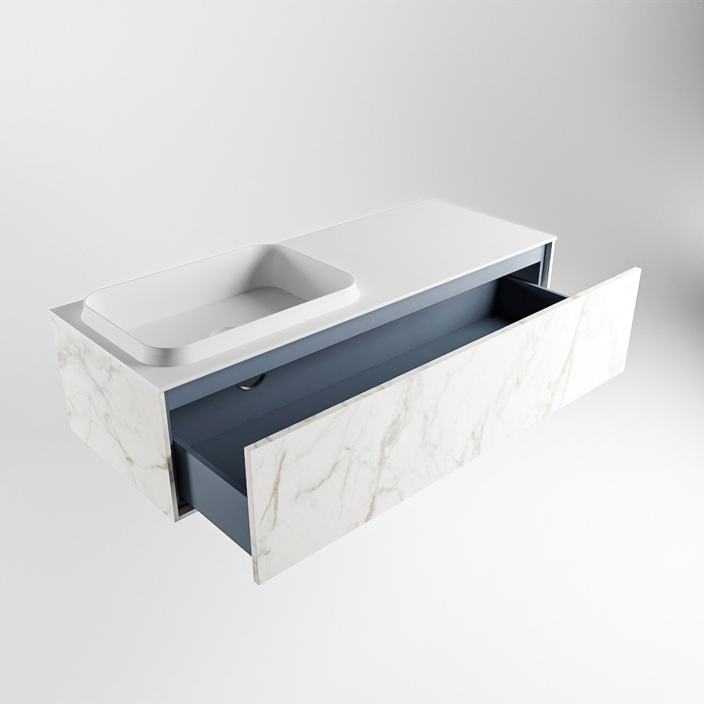 MONDIAZ ERIN 120cm mueble de baño color Carrara 1 cajón. Lavabo RIDGE Izquierda sin orificio color Talc. 5 MONDIAZ ERIN 120cm mueble de baño color Carrara 1 cajón. Lavabo RIDGE Izquierda sin orificio color Talc. - Imagen 5
