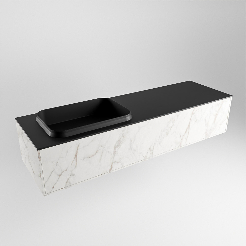 MONDIAZ ERIN 150cm mueble de baño color Carrara 1 cajón. Lavabo RIDGE Izquierda 1 orificio color Urban. 3 MONDIAZ ERIN 150cm mueble de baño color Carrara 1 cajón. Lavabo RIDGE Izquierda 1 orificio color Urban. - Imagen 3