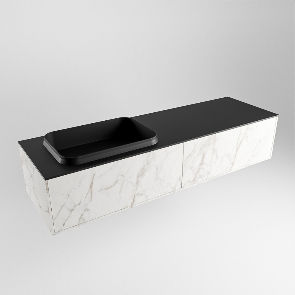 MONDIAZ ERIN 150cm mueble de baño color Carrara 2 cajones. Lavabo RIDGE Izquierda 1 orificio color Urban. 3 MONDIAZ ERIN 150cm mueble de baño color Carrara 2 cajones. Lavabo RIDGE Izquierda 1 orificio color Urban. - Imagen 3