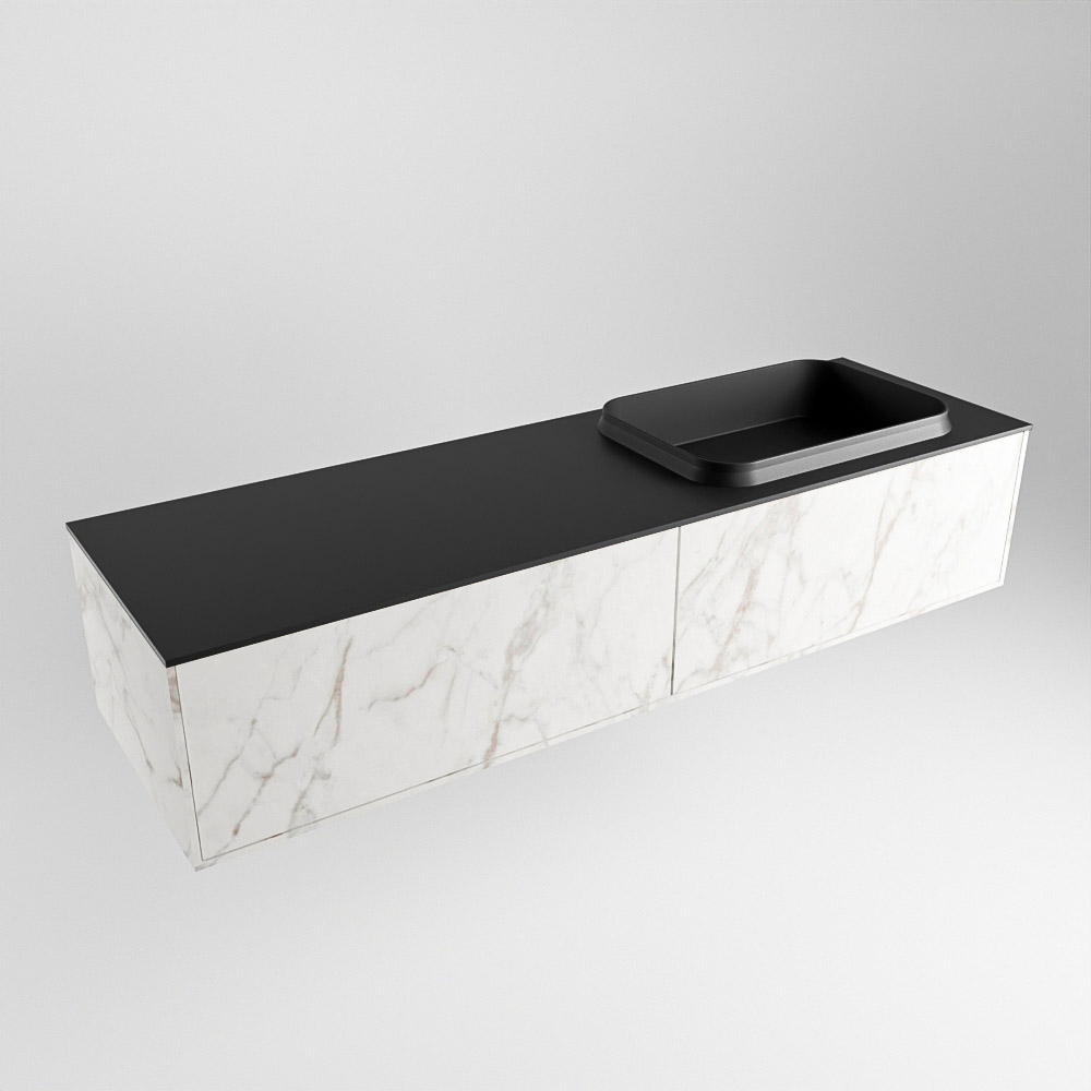 MONDIAZ ERIN 150cm mueble de baño color Carrara 2 cajones. Lavabo RIDGE Derecho 1 orificio color Urban. 3 MONDIAZ ERIN 150cm mueble de baño color Carrara 2 cajones. Lavabo RIDGE Derecho 1 orificio color Urban. - Imagen 3