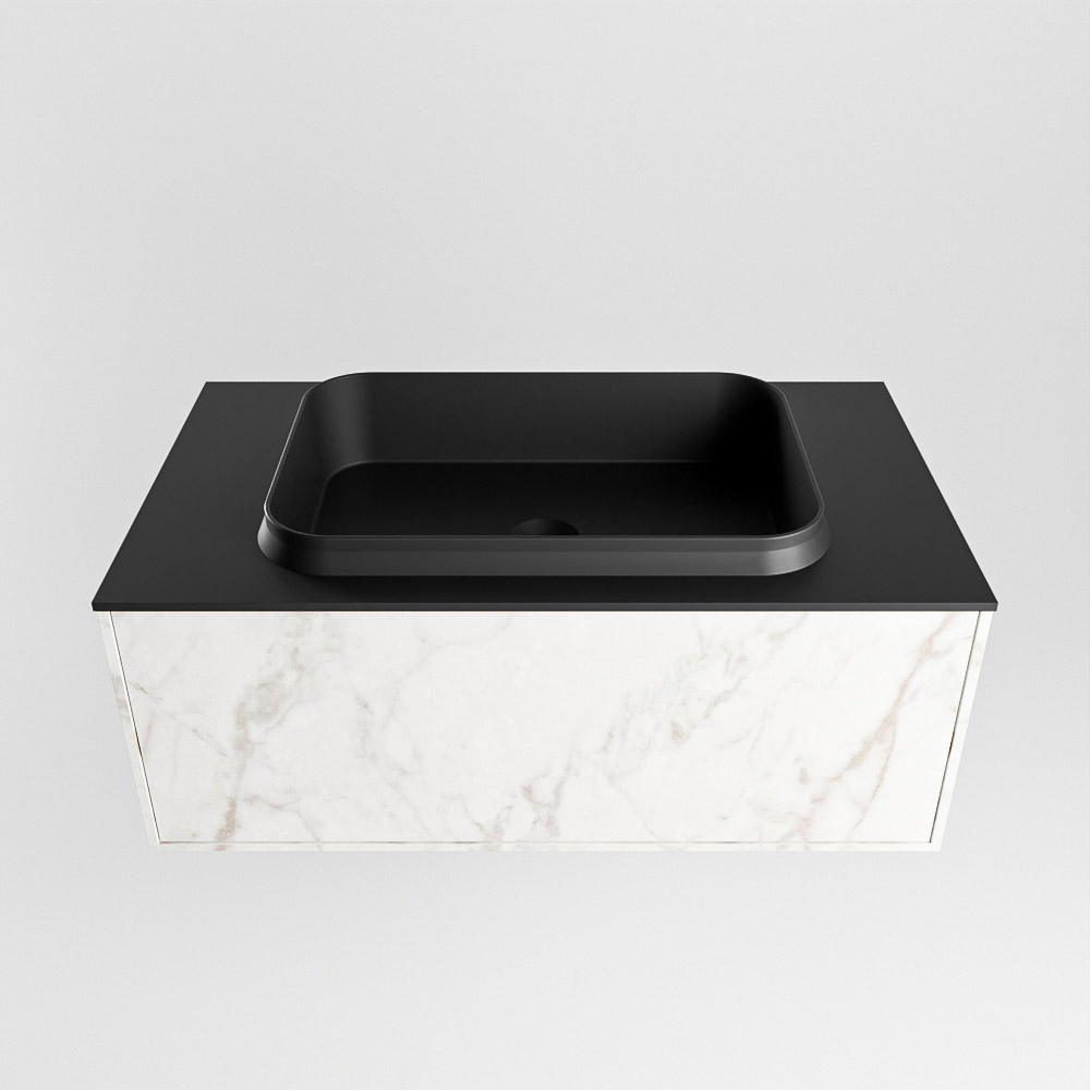 MONDIAZ ERIN 80cm mueble de baño color Carrara 1 cajón. Lavabo RIDGE Centro 1 orificio color Urban. 4 MONDIAZ ERIN 80cm mueble de baño color Carrara 1 cajón. Lavabo RIDGE Centro 1 orificio color Urban. - Imagen 4