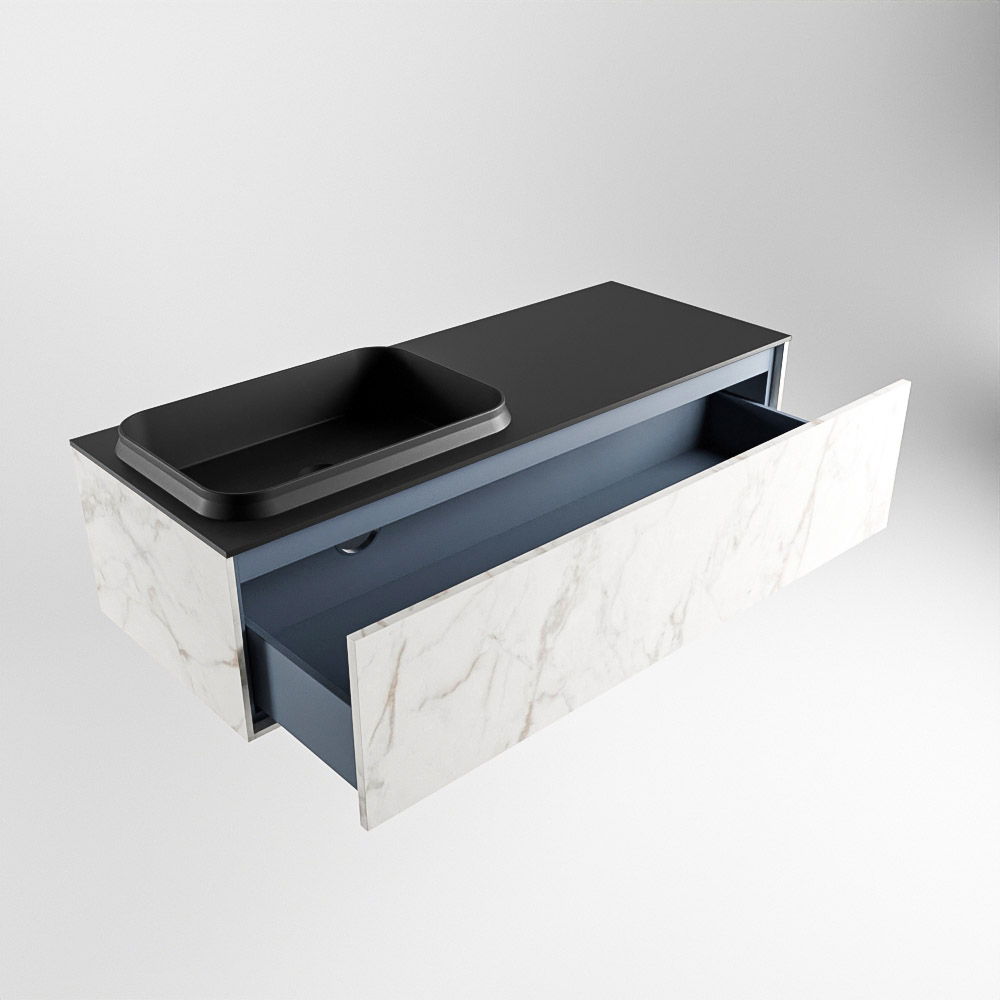 MONDIAZ ERIN 120cm mueble de baño color Carrara 1 cajón. Lavabo RIDGE Izquierda sin orificio color Urban. 5 MONDIAZ ERIN 120cm mueble de baño color Carrara 1 cajón. Lavabo RIDGE Izquierda sin orificio color Urban. - Imagen 5
