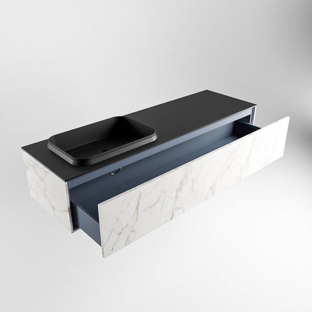 MONDIAZ ERIN 150cm mueble de baño color Carrara 1 cajón. Lavabo RIDGE Izquierda 1 orificio color Urban. 5 MONDIAZ ERIN 150cm mueble de baño color Carrara 1 cajón. Lavabo RIDGE Izquierda 1 orificio color Urban. - Imagen 5