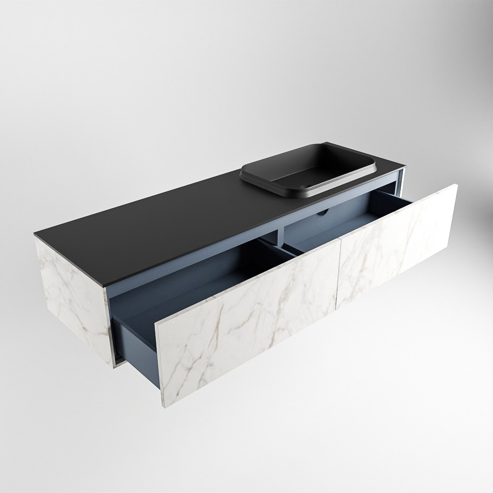 MONDIAZ ERIN 150cm mueble de baño color Carrara 2 cajones. Lavabo RIDGE Derecho 1 orificio color Urban. 5 MONDIAZ ERIN 150cm mueble de baño color Carrara 2 cajones. Lavabo RIDGE Derecho 1 orificio color Urban. - Imagen 5
