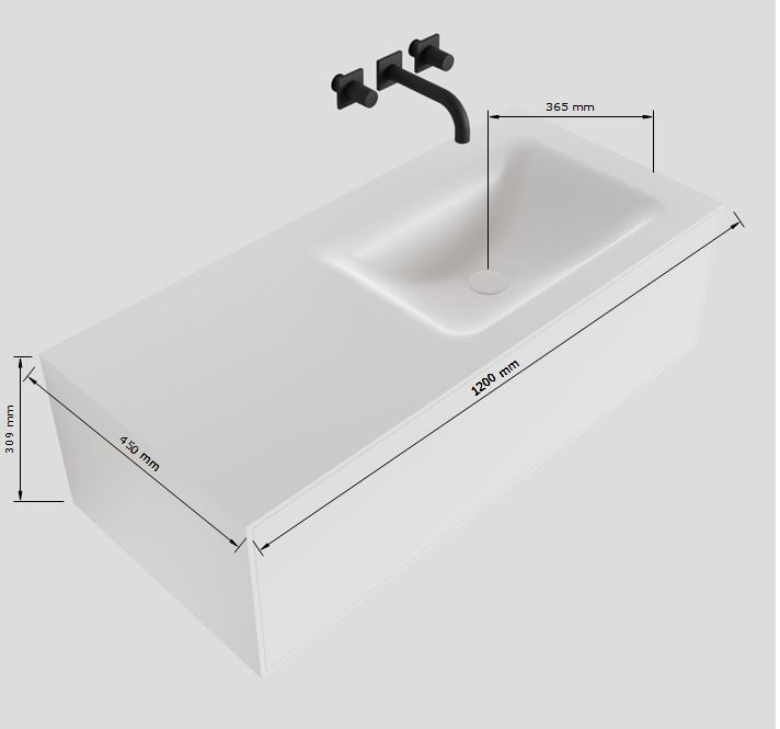 MONDIAZ LAGOM 120cm mueble de baño solid surface Urban 1 cajón lavabo CLOUD Derecho 1 orificio 4 MONDIAZ LAGOM 120cm mueble de baño solid surface Urban 1 cajón lavabo CLOUD Derecho 1 orificio - Imagen 4