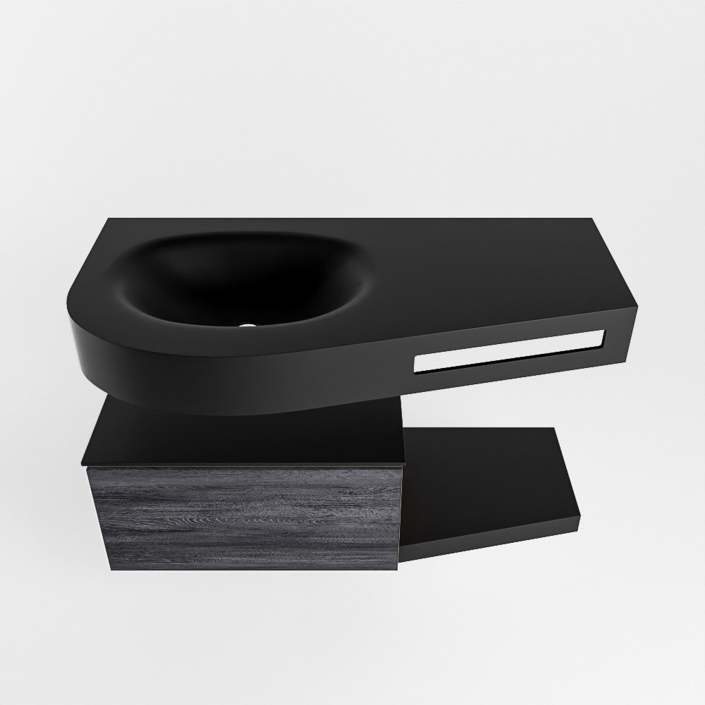 MONDIAZ RIVA 100cm mueble de baño / estante color Antracite con 1 cajón. Lavabo DULCET Izquierda 1 orificio, color Urban. 6 MONDIAZ RIVA 100cm mueble de baño / estante color Antracite con 1 cajón. Lavabo DULCET Izquierda 1 orificio, color Urban. - Imagen 6
