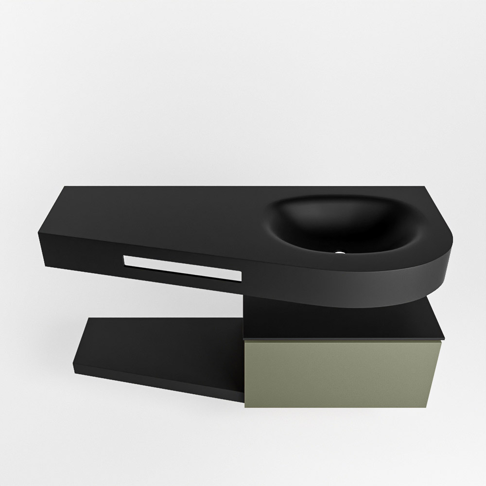 MONDIAZ RIVA 120cm mueble de baño / estante color Army con 1 cajón. Lavabo DULCET Derecho sin orificio, color Urban. 6 MONDIAZ RIVA 120cm mueble de baño / estante color Army con 1 cajón. Lavabo DULCET Derecho sin orificio, color Urban. - Imagen 6