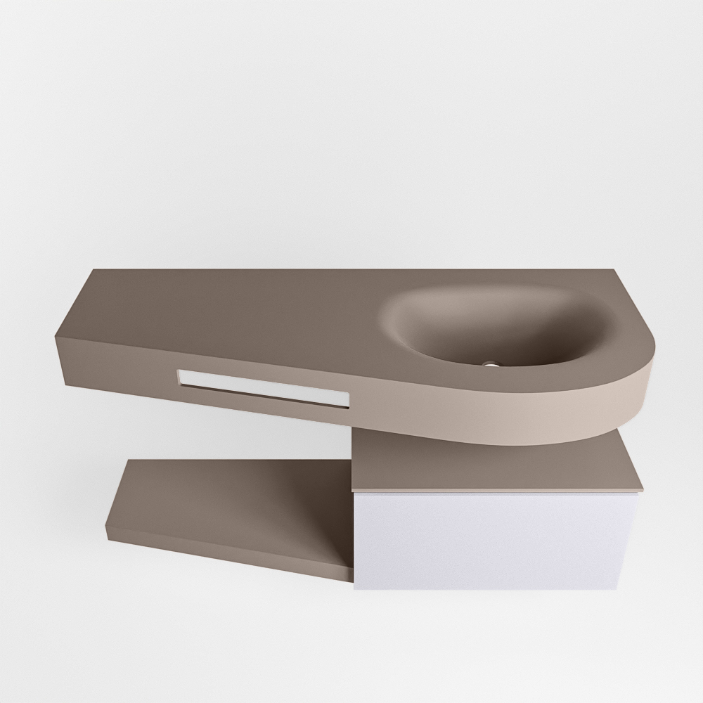 MONDIAZ RIVA 120cm mueble de baño / estante color Cale con 1 cajón. Lavabo DULCET Derecho sin orificio, color Smoke. 6 MONDIAZ RIVA 120cm mueble de baño / estante color Cale con 1 cajón. Lavabo DULCET Derecho sin orificio, color Smoke. - Imagen 6