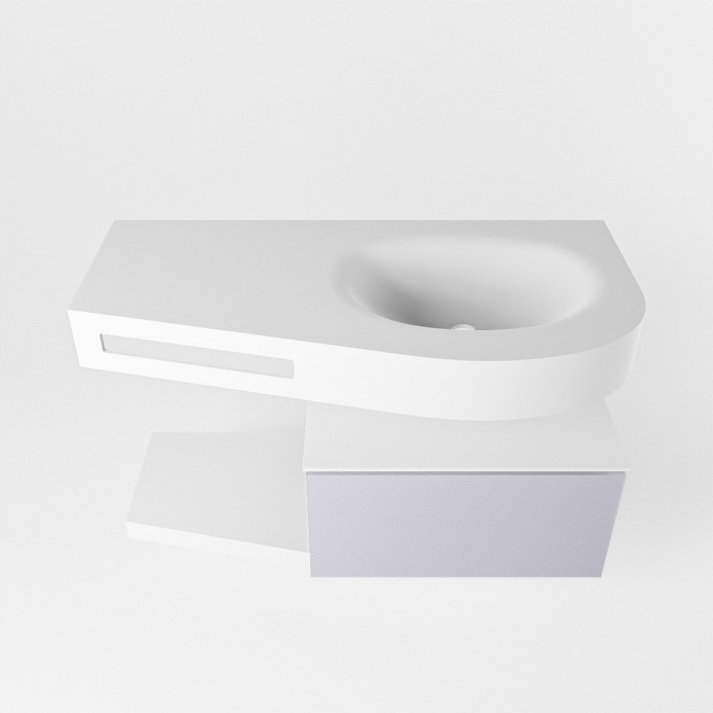MONDIAZ RIVA 100cm mueble de baño / estante color Cale con 1 cajón. Lavabo DULCET Derecho sin orificio, color Talc. 6 MONDIAZ RIVA 100cm mueble de baño / estante color Cale con 1 cajón. Lavabo DULCET Derecho sin orificio, color Talc. - Imagen 6
